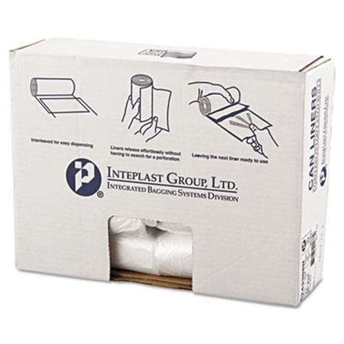 High-Density Can Liner, 24 x 33, 16gal, 8mic, Clear, 50/Roll, 20 Rolls ...